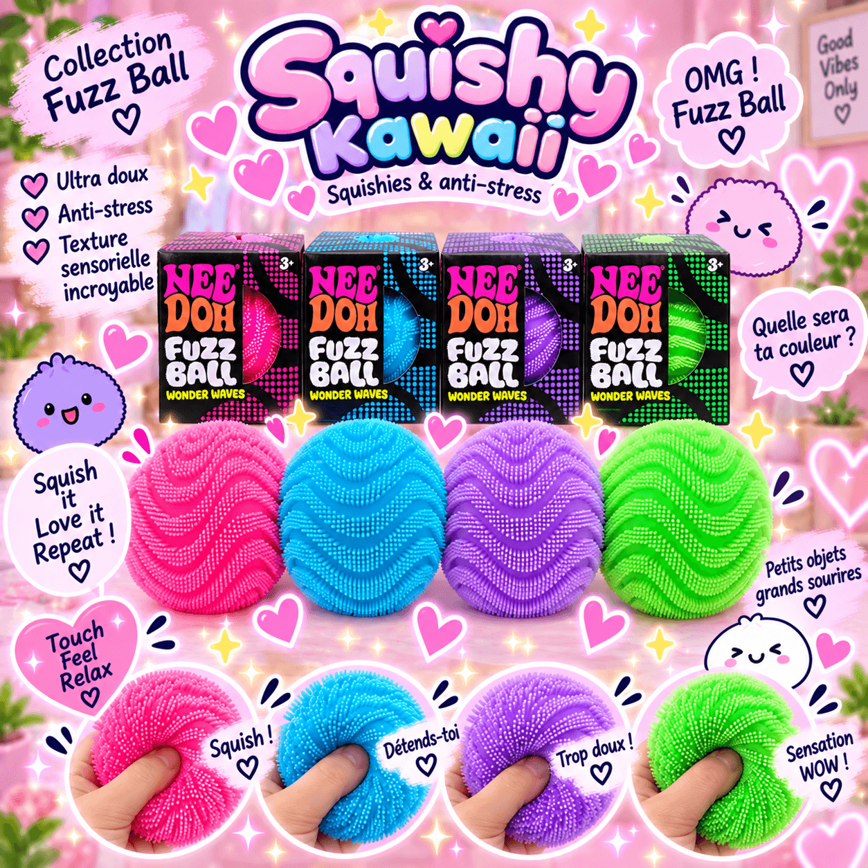 Fuzz Ball Squishy – Balle Sensorielle