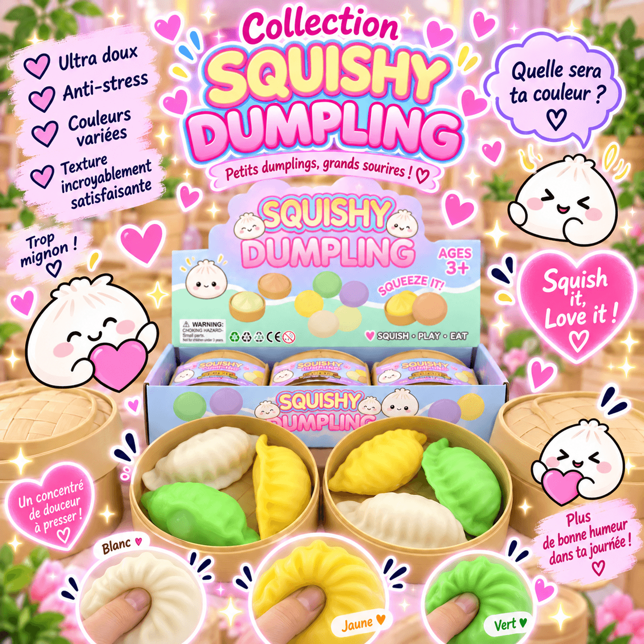 Squishy Raviolis Colorés – Mini Dumplings