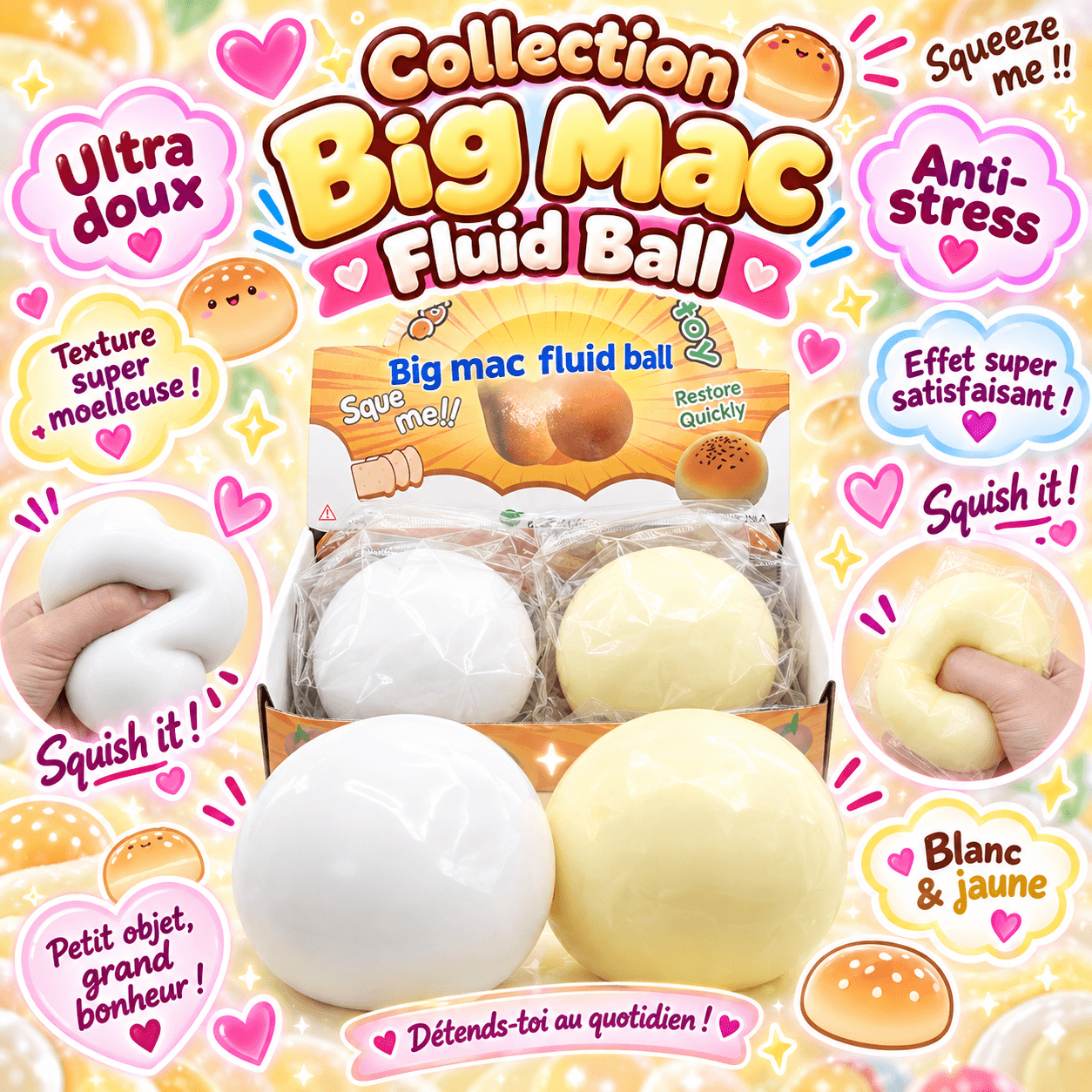Balle Squishy XXL – Fluid Ball Kawaii