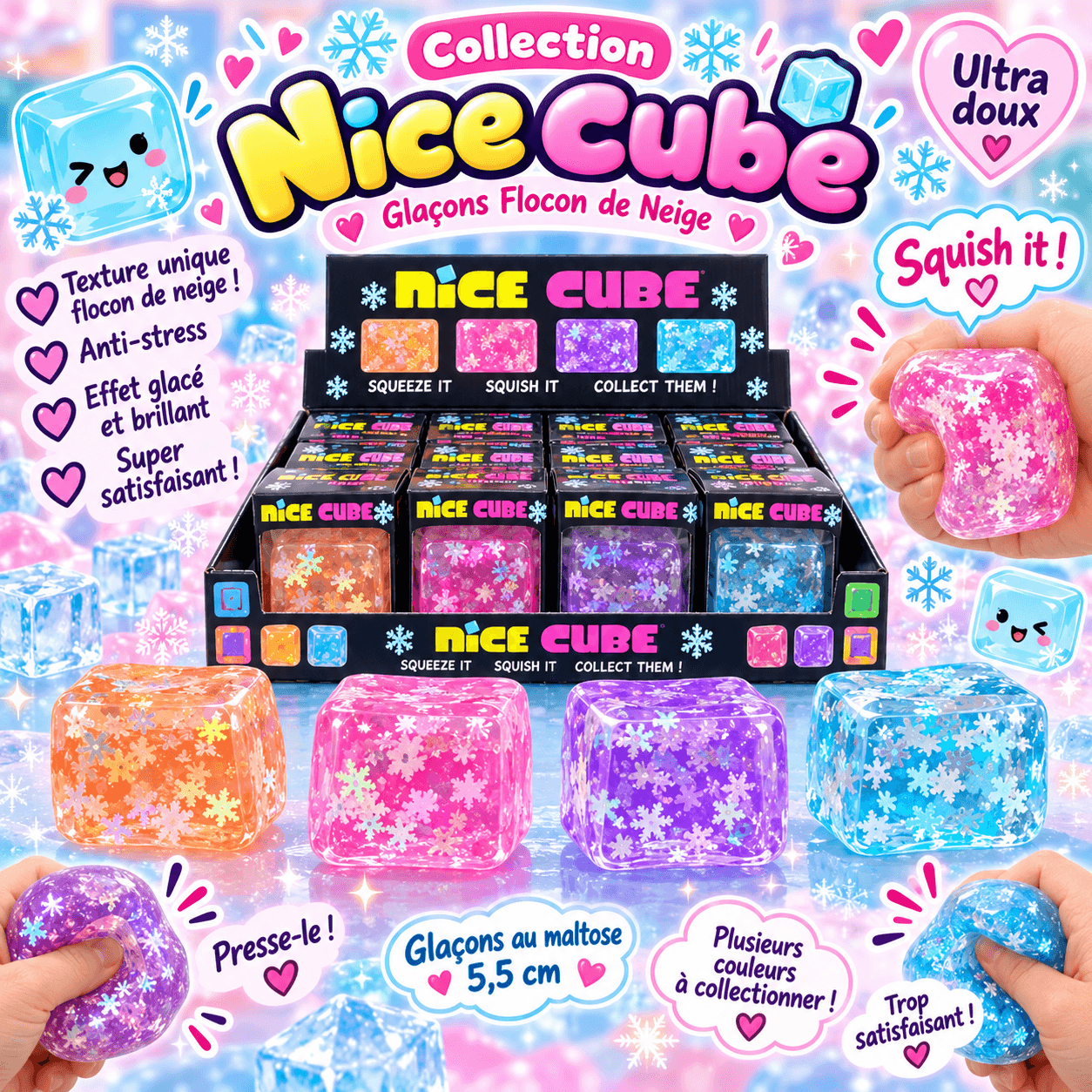 Squishy Nice Cube Flocon de Neige