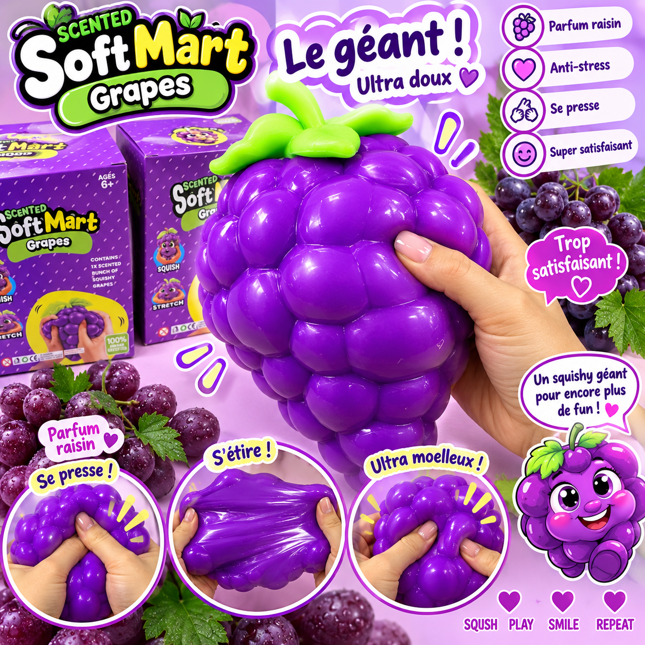 Squishy Raisin Géant Violet